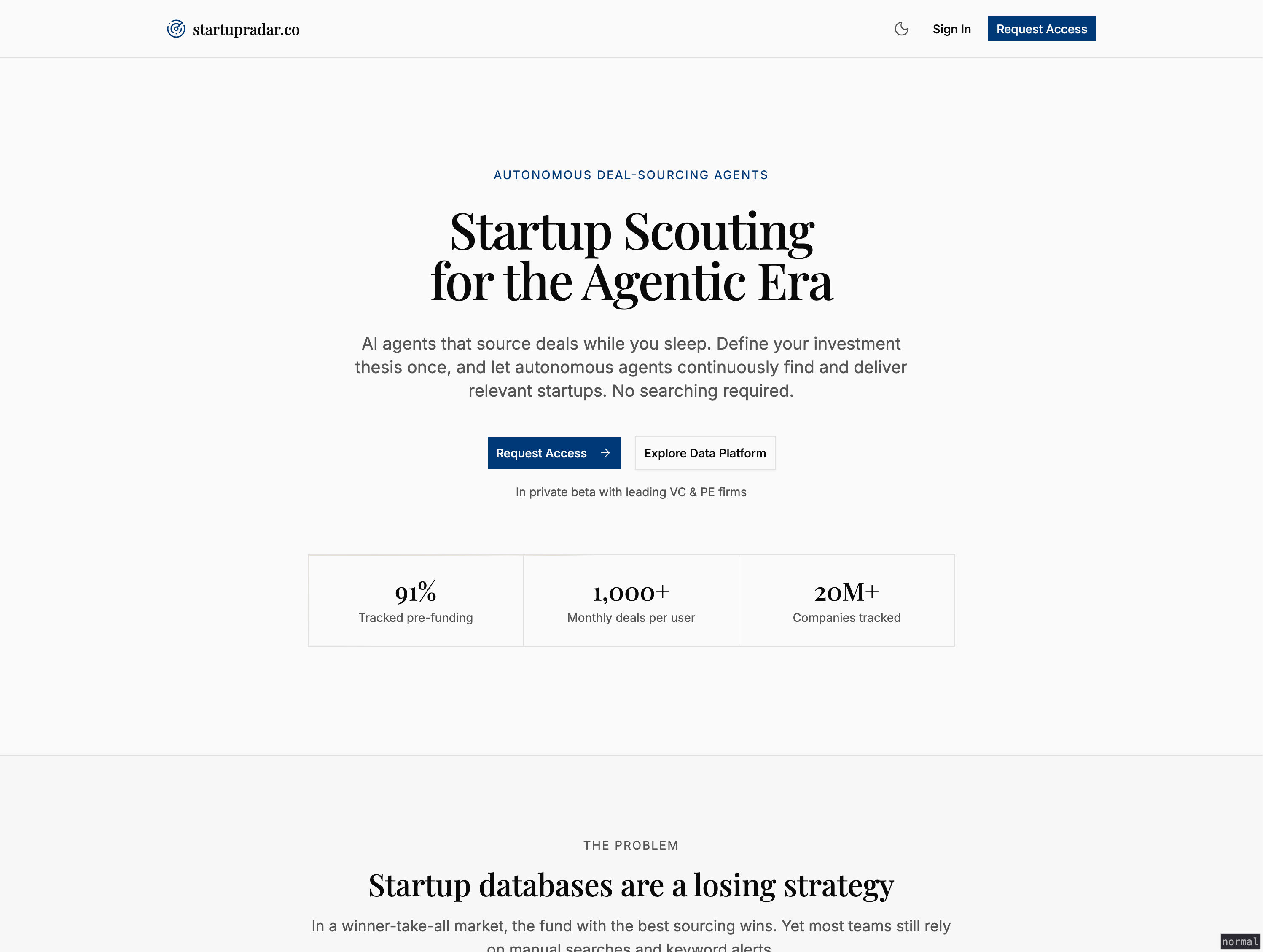 startupradar screenshot